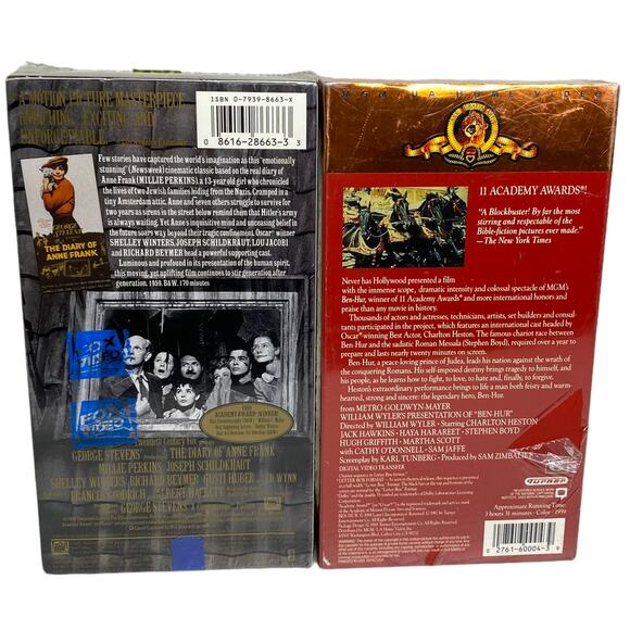The Diary of Anne Frank and Ben Hur VHS Bundle Factory Sealed - Picture 2 of 6